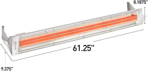 Infratech WD-Series Dual Element Stainless Steel 61.25" 6000 Watt Electric Outdoor Heaters - Poolstoreconnect
