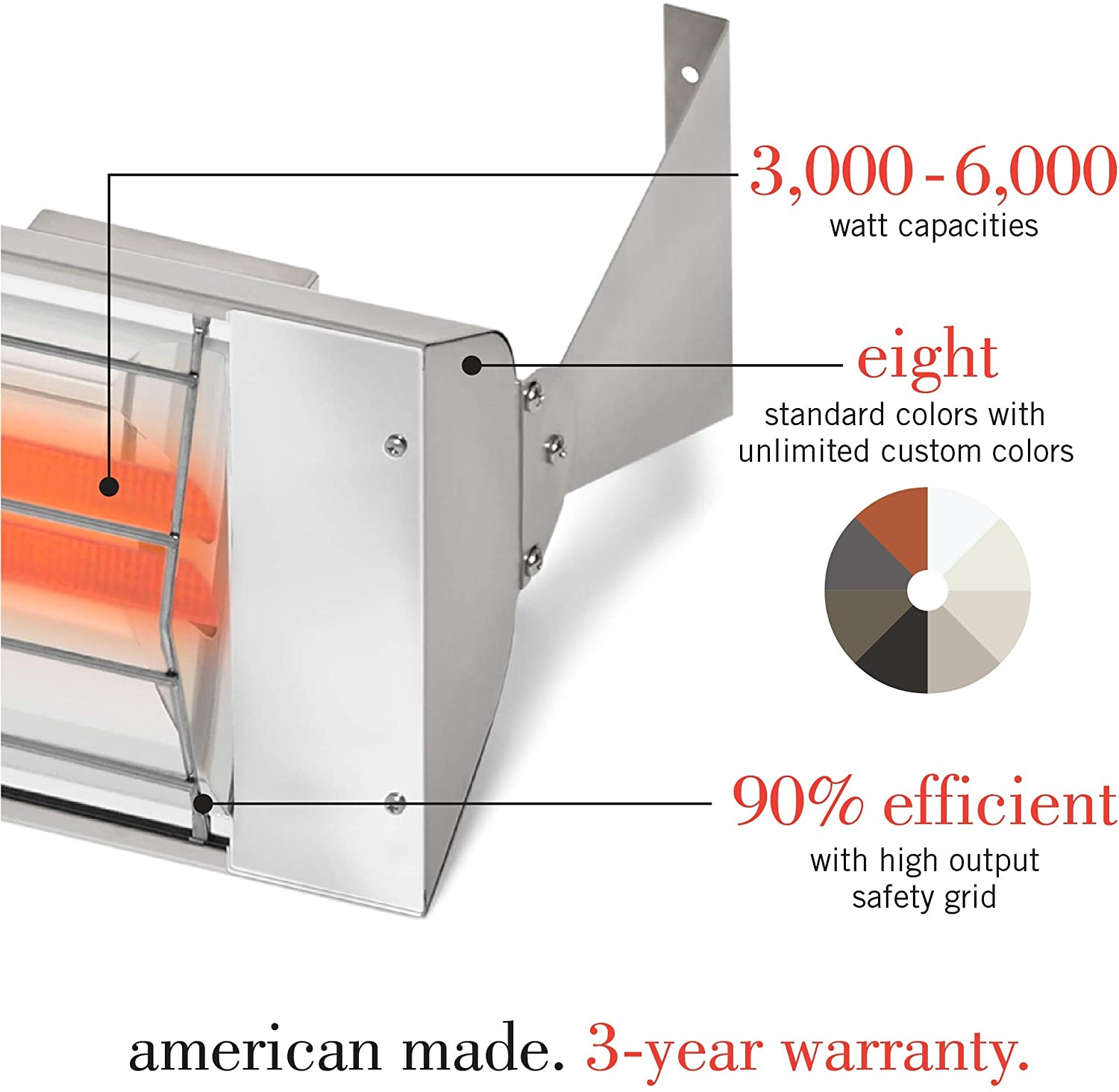 Infratech WD-Series Dual Element Stainless Steel 61.25" 6000 Watt Electric Outdoor Heaters - Poolstoreconnect