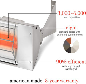 Infratech WD-Series Dual Element Stainless Steel 61.25" 6000 Watt Electric Outdoor Heaters - Poolstoreconnect