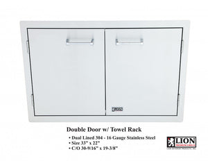 Lion Premium Grills Double Door with Towel Rack (L3322) - Poolstoreconnect