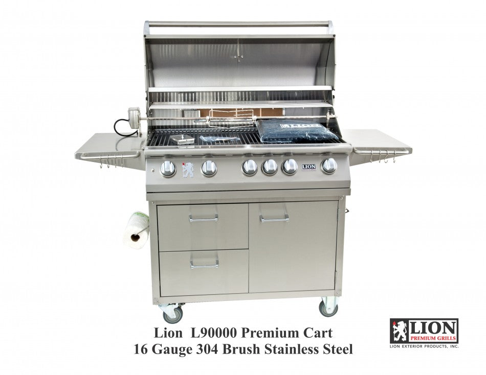 Lion L90000 40" Premium Grill w/ Cart (90814LP/90823NG+53861CART) - Poolstoreconnect