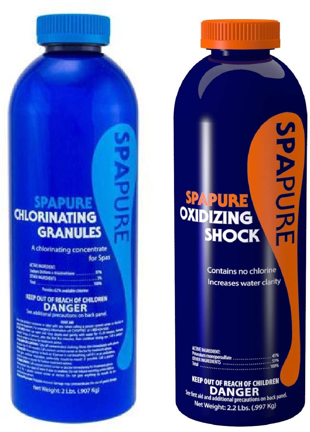 SpaPure Granulated Chlorine 2 lb and SpaPure Oxidizing Shock 2.2 lb - Poolstoreconnect