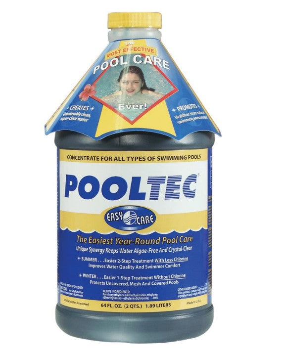 EasyCare 30064 PoolTec Algaecide, Clarifier and Chlorine Salt Cell Booster, 64 oz. Bottle - Poolstoreconnect